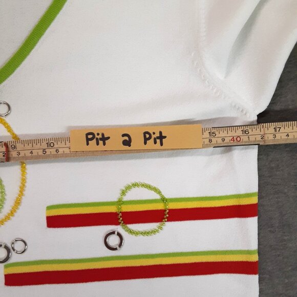 Vintage Nicole Studio Blouse Size 10 Viscose-Nylon Short Sleeve Pullover V-Neck - Picture 4 of 8